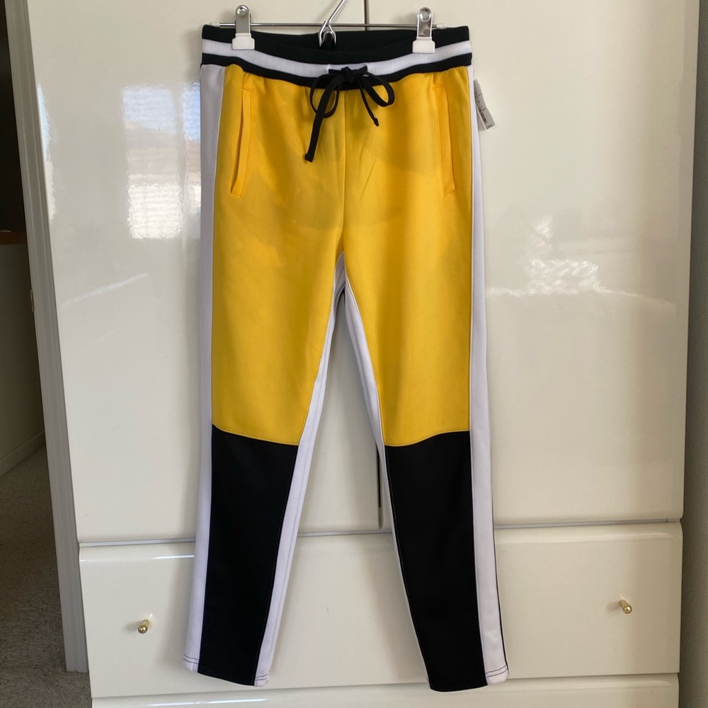 Black and yellow joggers